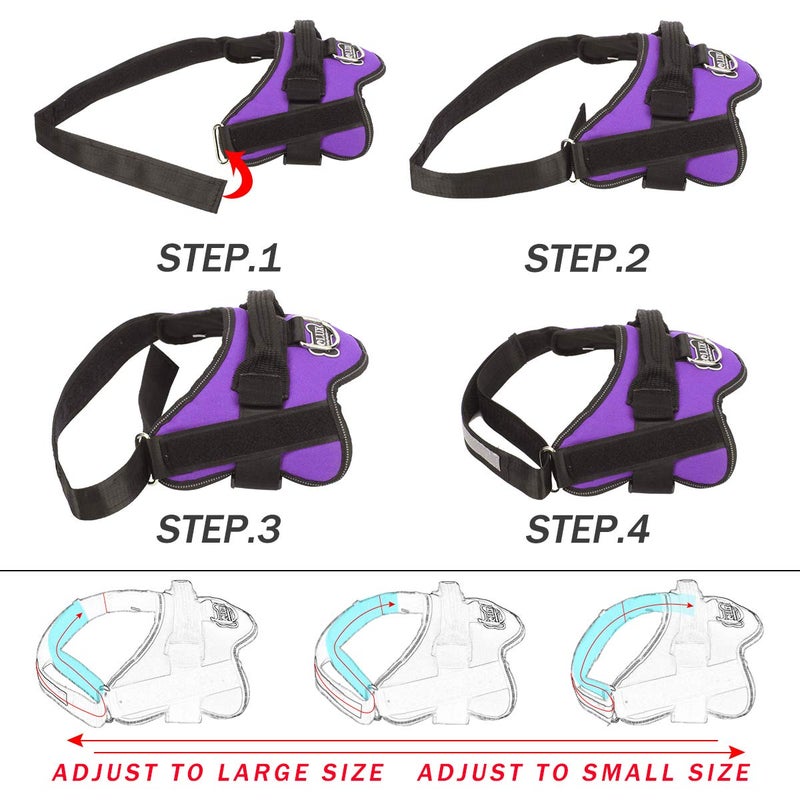 Bolux Dog Harness, No-Pull Reflective Dog Vest, Breathable Adjustable Pet Harness with Handle for Outdoor Walking - No More Pulling, Tugging or Choking (Purple, S) - Image 3